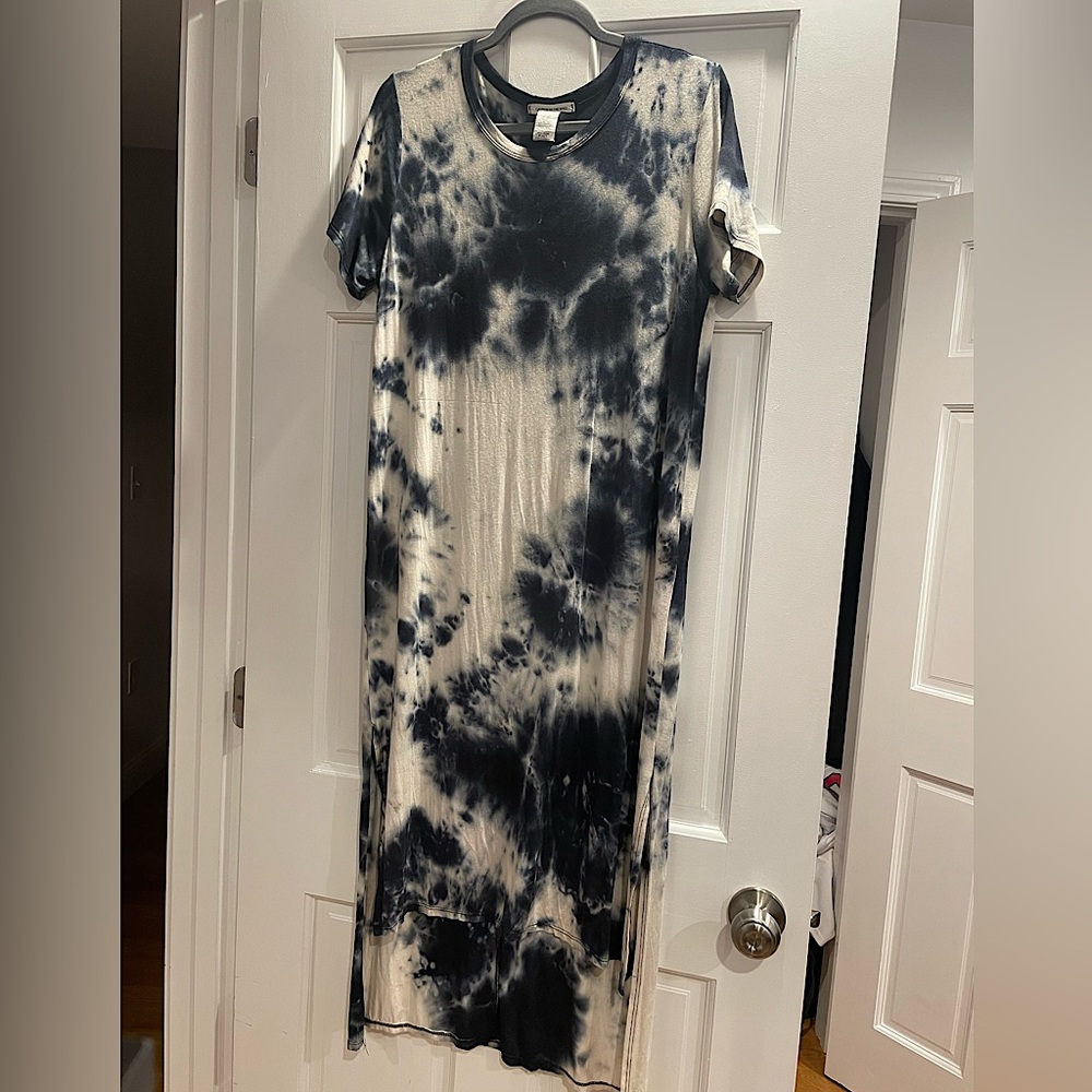 Navy and white soft cotton summer dress